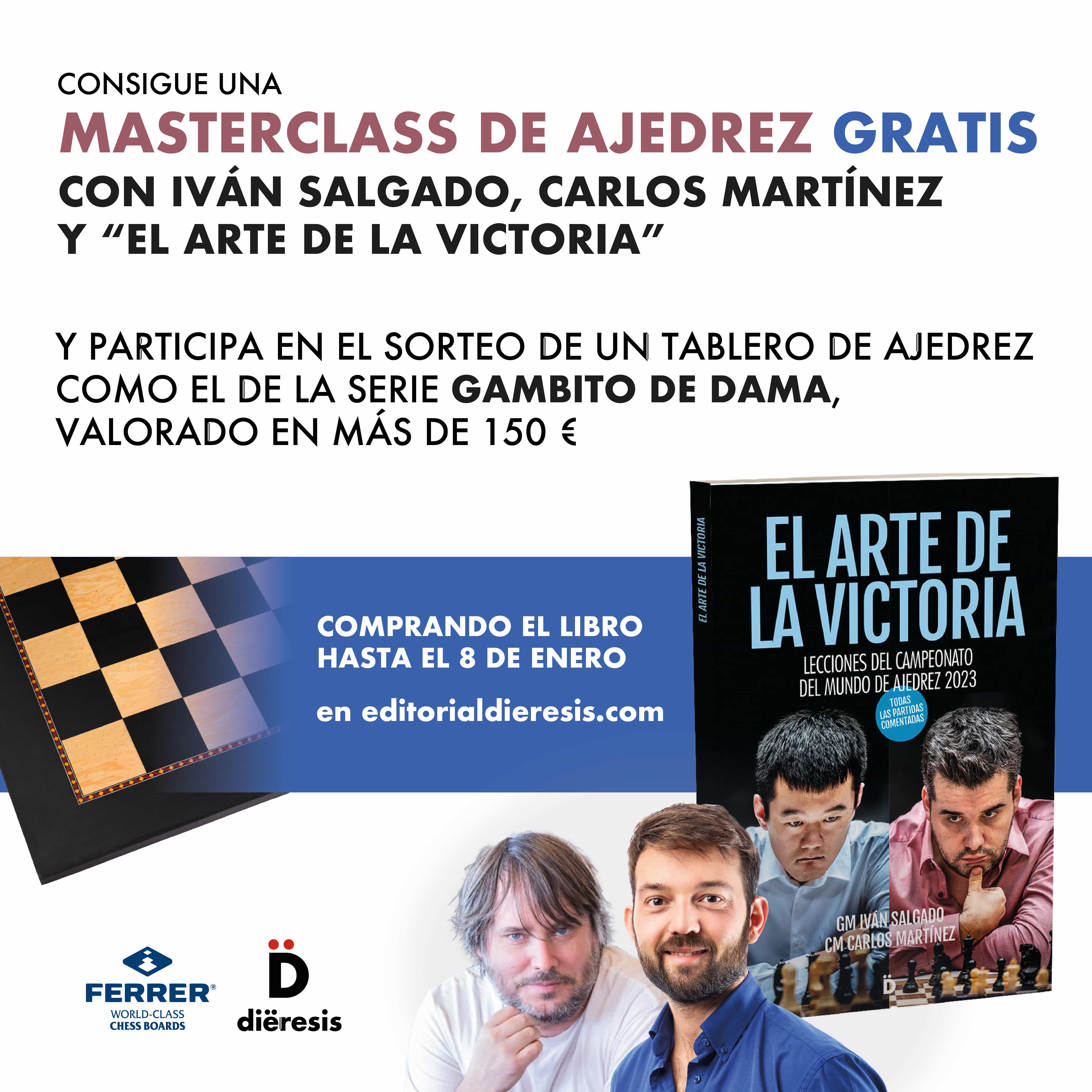 Estos son los participantes en la masterclass de ajedrez, que también optan al sorteo de 1 tablero «Gambito de Dama»