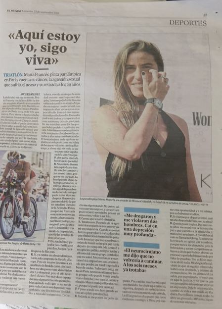 La prensa se rinde a la historia de superación de Marta Francés